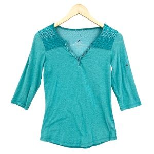 KUHL Shirt 3/4 Roll Tab Sleeve Promodal Organic Cotton Buttons